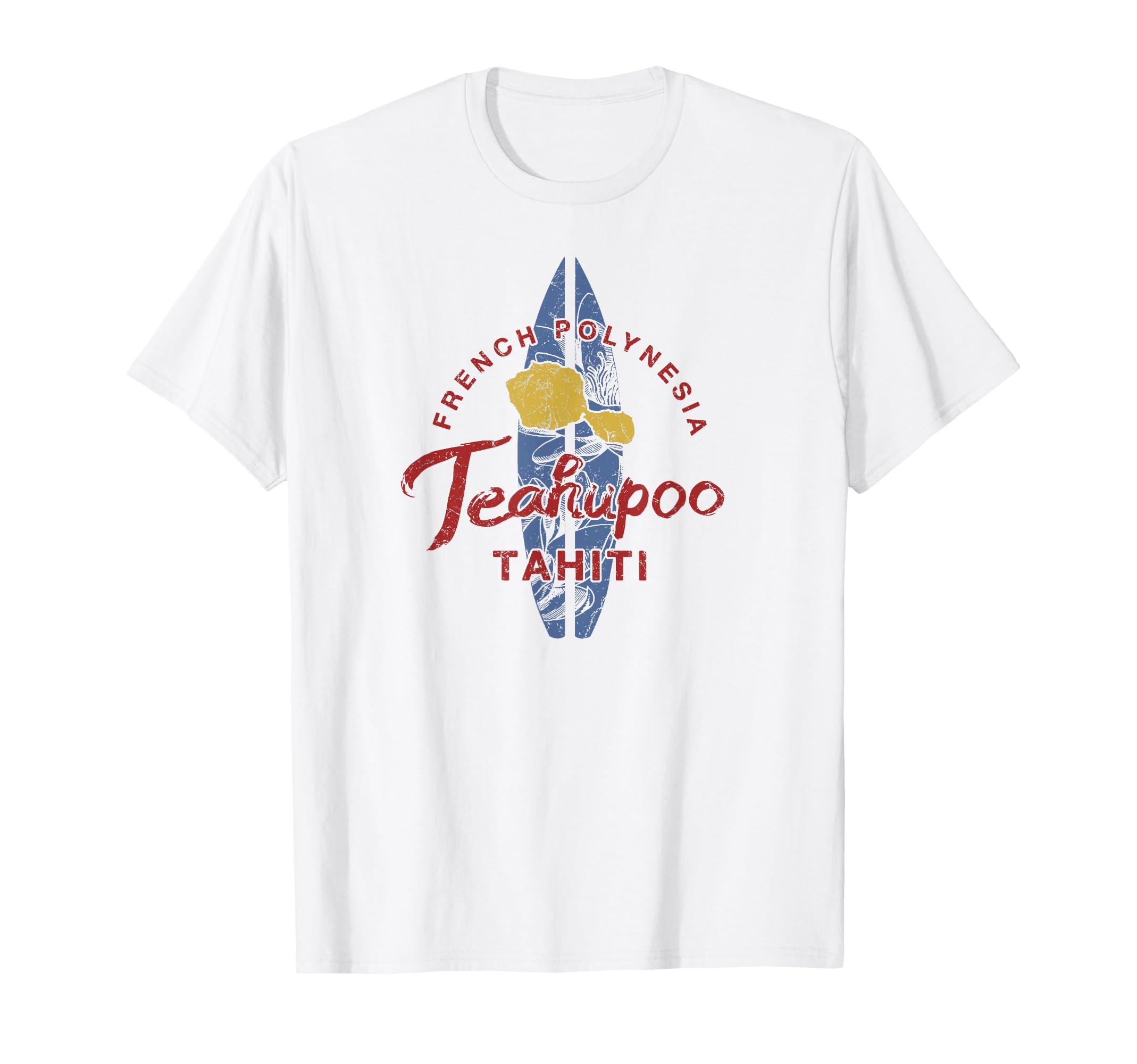 Photo 1 of Tahiti Teahupoo Surfing French Polynesian Vintage T-Shirt
