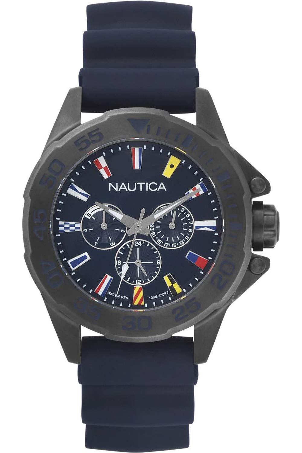 Nautica Classic Analogue Quartz Men's Watch, Blue, 44 mm, Strap