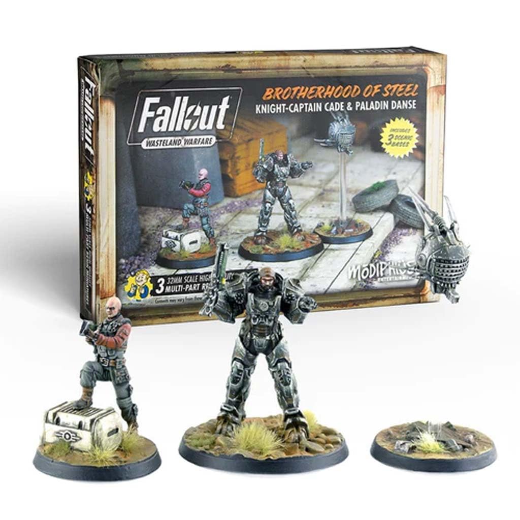 Modiphius Entertainment Fallout Wasteland Warfare Brotherhood of Steel Knight-Captain Cade and Paladin Danse Miniatures Set