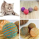 1Pc Cat Pet Sisal Rope Weave Ball Teaser Play Chewing Rattle Scratch Catch Toy Puppy Dog Pet Rope Chew Teeth Cleanning Toy
