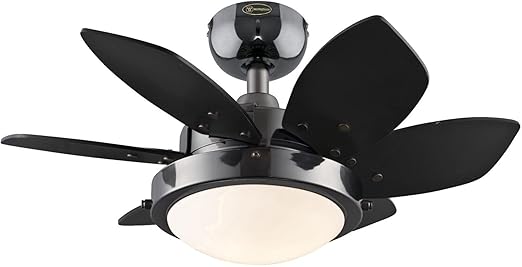 Westinghouse Lighting 7224300 Quince 24 Inch Gun Metal Indoor Ceiling Fan Light Kit With Opal Frosted Glass