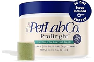 PetLab Co. ProBright Dental Powder - Dog Breath Freshener - Teeth Cleaning Made Easy – Targets Tartar & Bad Breath - Formulat