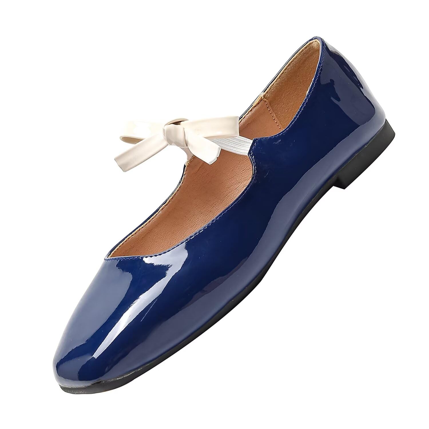 Hee grand Bowknot Mary Jane Flats for Women Shiny