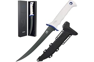 KastKing Spartacus Fillet Knife, Razor Sharp 8Cr14 Stainless-Steel Blade, Boning and Food Prep Knives, Durable/Comfortable Handles, Protective Sheath, Perfect for Fresh or Saltwater