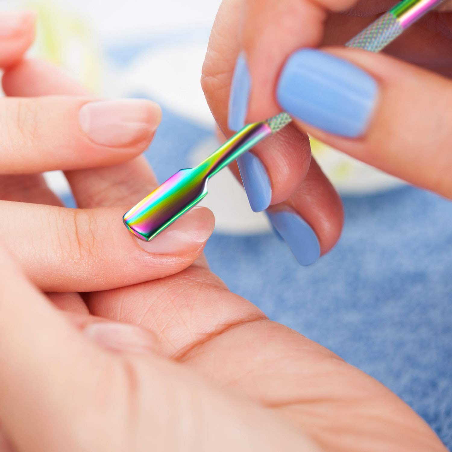 Bememo Cuticle Nipper with Cuticle Pusher Stainless Steel Cuticle Remover and Cutter Beauty Tool for Fingernails and Toenails (Chameleon): Beauty