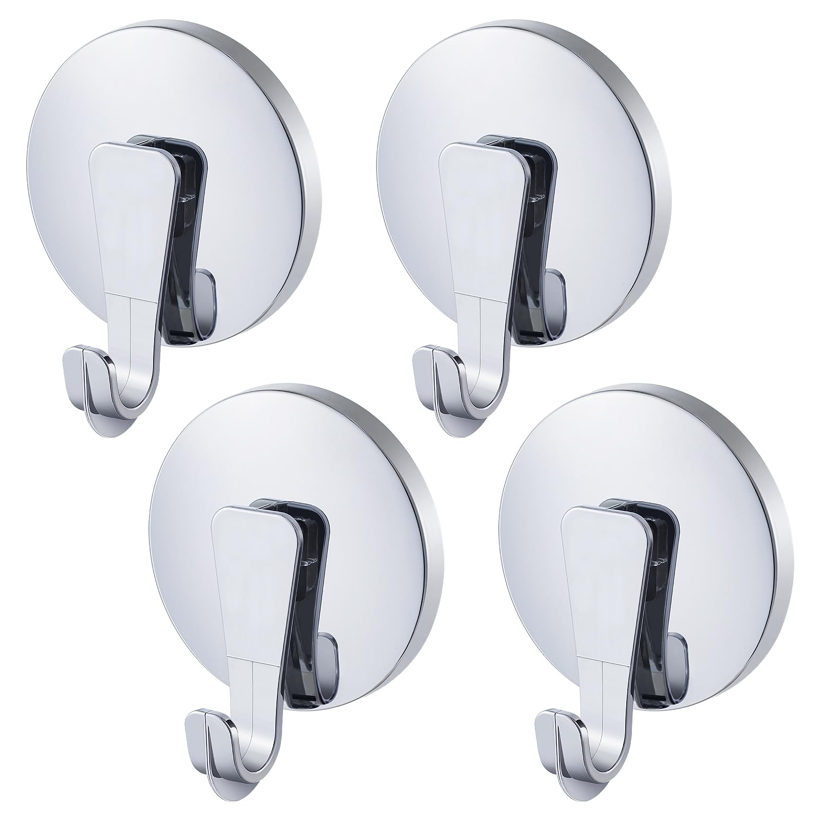 YOHOM Suction Hooks for Bathroom 4PCS Vacuum Suction Cup Hook for Shower Suction Wall Hooks Heavy Duty Towel Hooks Plastic Glass Door Suction Hanger for Bathrobe & Loofah