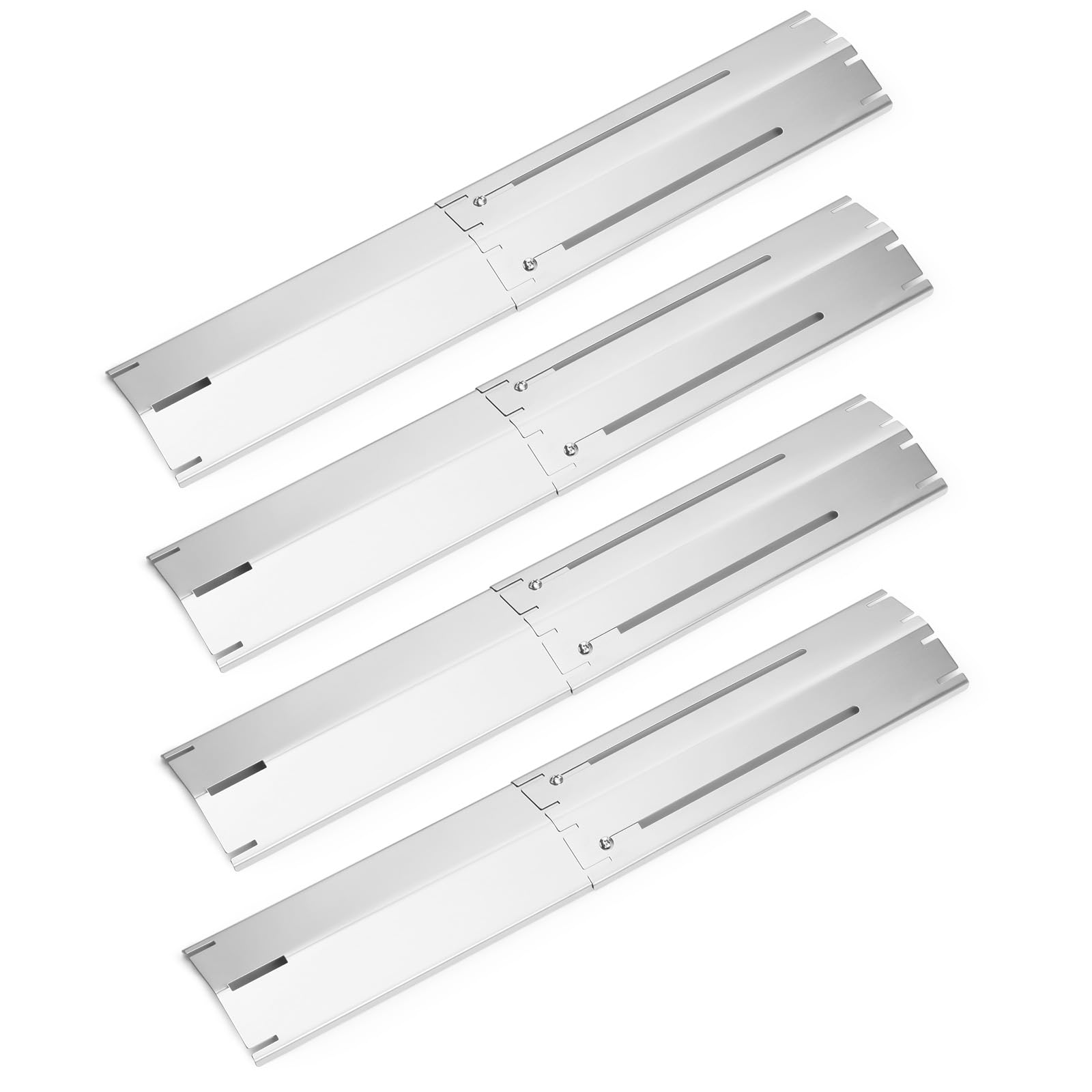 Photo 1 of Universal Heat Tents Replacement for Charbroil, Nexgrill, Backyard,Expert Grill,Stainless Steel Adjustable Heat Plate Shield for Brinkmann,Flavorizer Bar, Flame Tamer Burner Cover,4 Pack BBQ Heat Tent