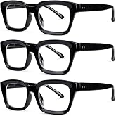 JOSCHOO 3 Pack Reading Glasses Blue Light Blocking Computer Spring Hinge Readers for Women Men