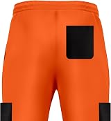 trending babz Mens Hi Vis Jogging Trousers Orange Black Reflective Tape Cuffed view 6
