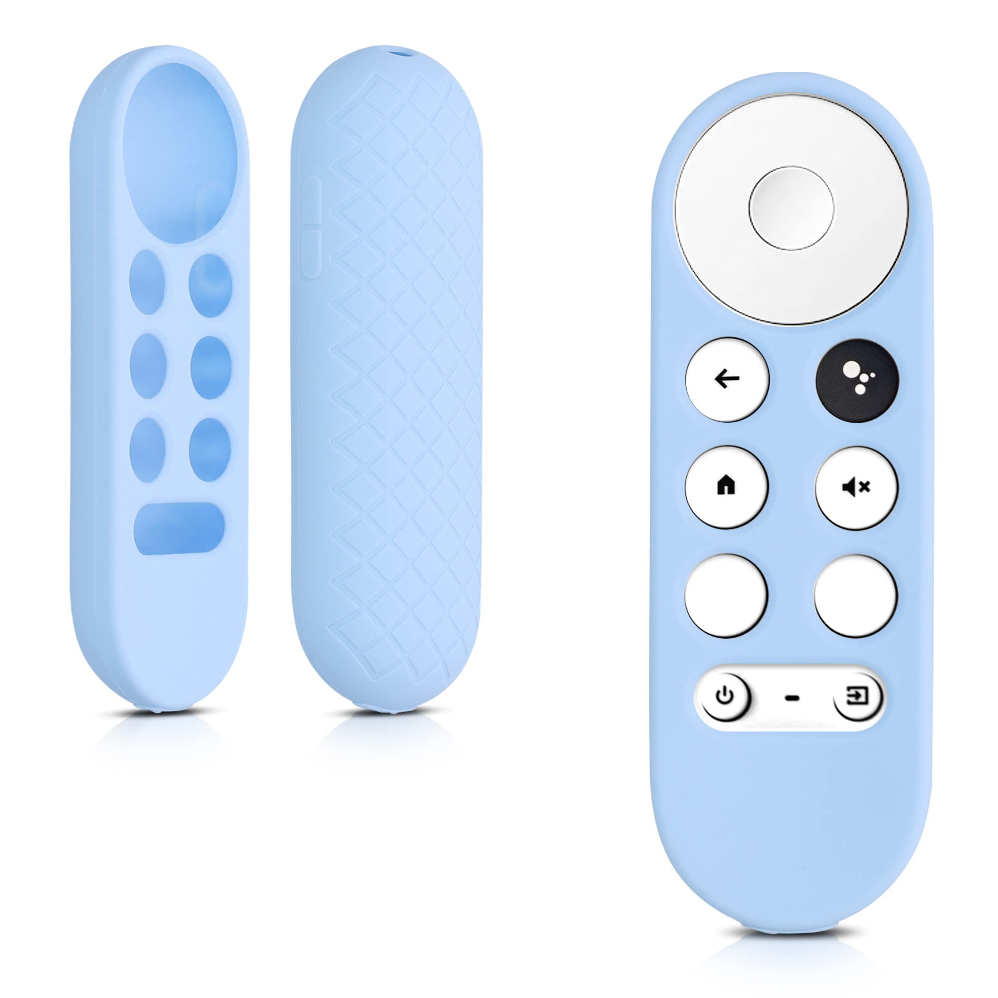 kwmobile Case Compatible with Google Chromecast 2020 4K / Chromecast 2022 HD Case - Soft Silicone Cover for Remote Control - Light Blue