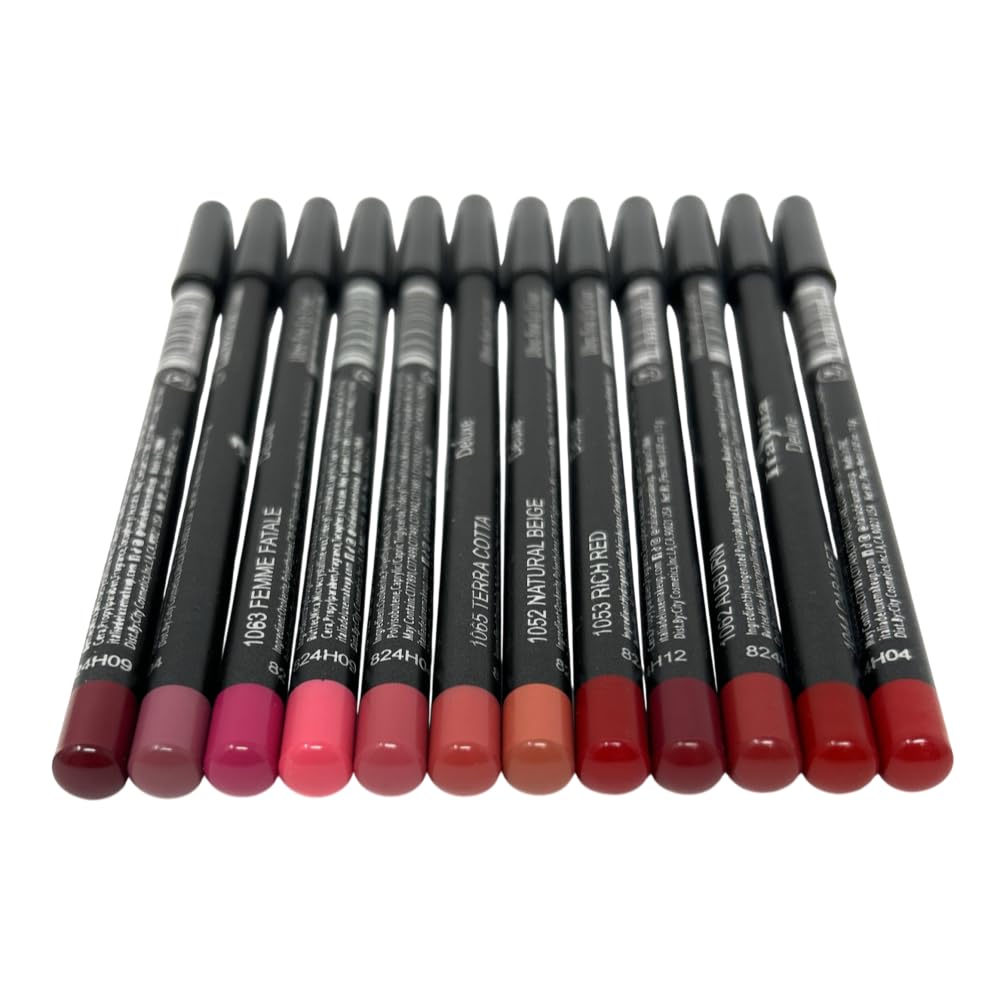 Photo 1 of 12 pcs, 12 Colors Red Tone Ultra Fine Lip Liner Set, Creamy, Long Lasting, High Pigmented Pencil, Various Shades (Red Tone)