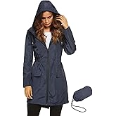 Lomon Women Waterproof Lightweight Rain Jacket Active Outdoor Hooded Raincoat