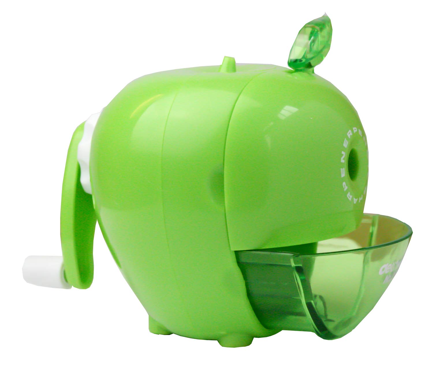 Emart Apple Shaped Table Pencil Sharpener – Manual Fruit Design with Handle and Shaving Catcher for Kids - Green