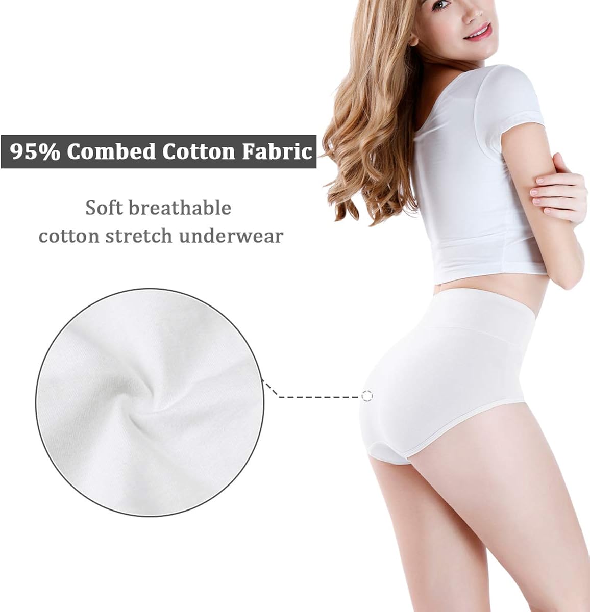wirarpa Women's High Waisted Cotton Underwear Ladies Soft Full Briefs Panties Multipack at  Women’s Clothing store
