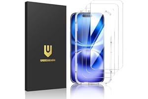 UNBREAKcable 3-Pack Screen Protector for iPhone 16, Double Shatterproof Tempered Glass [Easy Installation Frame] [9H Hardness] [99.99% HD Clear] [Case Friendly] for iPhone 6.1 inch
