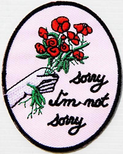Sorry I Am Not Sorry Red Rose Broken Heart Valentine Day Funny Motorcycles Outlaw Hog MC Biker Rider Hippie Punk Rock Jacket T-shirt Patch Sew Iron on Embroidered Sign Badge