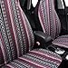 CAR Pass Baja Saddle Blanket Boho Paisley Stripes Ethnic Style car seat Covers, Universal Fit for Various Vehicles Car,SUV,Sedan,Truck,Jeep,Airbag Compatible Two Front Seat Only,Black & Purple