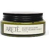 ARETÉ Micro-Exfoliating Scalp Scrub Treatment Masque + Scalp Cleanser, Deep Conditioning Hair Mask for Damaged Hair and Growth, Bamboo Extract + White Willow Bark, Snow Mushroom, Made in USA, 5.3oz