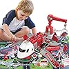 Hiveseen-Transport-Plane-Carrier-Truck-Car-Toy-Set-with-Play-Mat-6-Mini-Alloy-Diecast-Fire-Fighting-Trucks-11-Road-Signs-Music-and-Light-Transport-Cargo-Airplane-for-Kids-3-12-Years-Old Hiveseen Transport Plane, Carrier Truck Car Toy Set with Play Mat, 6 Mini Alloy Diecast Fire Fighting Trucks, 11 Road Signs, Music and Light, Transport Cargo Airplane for Kids 3-12 Years Old