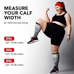 Refeel 3 Packs Plus Size Compression Socks Wide