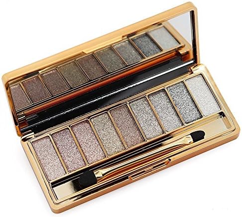 9 Colors Diamond Shining Eyeshadow Palette Glitter Matt Makeup Cosmetic Foundation Palette with Double-sided Makeup Brush,6#