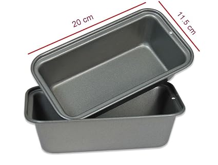 Royals Medium Non Stick Carbon Steel Baking Tray, Loaf pan, Bread Mould- 20 cm (Pack of 1)