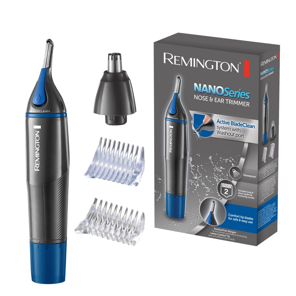 Remington NE3850 Nano series [antimicrobial] nose trimmer (double-sided rotating head, eyebrow comb, easy and quick cleaning), packaging may vary