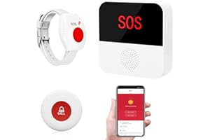 DWYENSLO Wireless Caregiver Pagers Elderly Alert Button Smart Emergency Call Button Personal Help System at Home for Elderly Patients(Supports 2.4GHz WiFi Only)