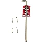 Rural365 Farm Gate Anchor Cane Bolt 18in - Farming Livestock Spring-Loaded Fence Gate Drop Rod Cattle Gate for Tube Gate