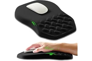 Armanza Ergonomic Slope Mouse Pad Wrist Support, Wrist Rest Mousepad for Carpal Tunnel Pain Relief with Massage Bulge and Slow Rebound Memory Foam (12x8 inch, Black)