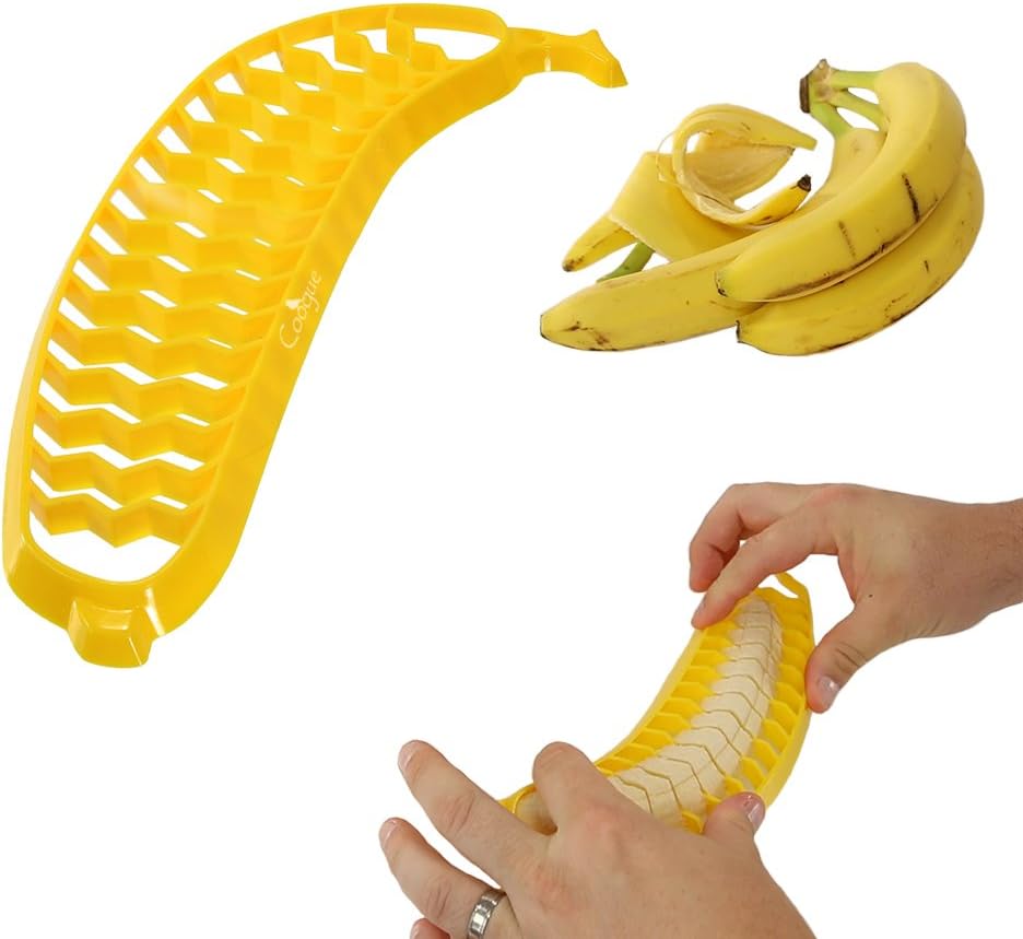 Coogue Zig Zag Banana Slicer, Safe and Fun for Kids, No Mess, Stress, a Kitchen Gadget to Have Fun With