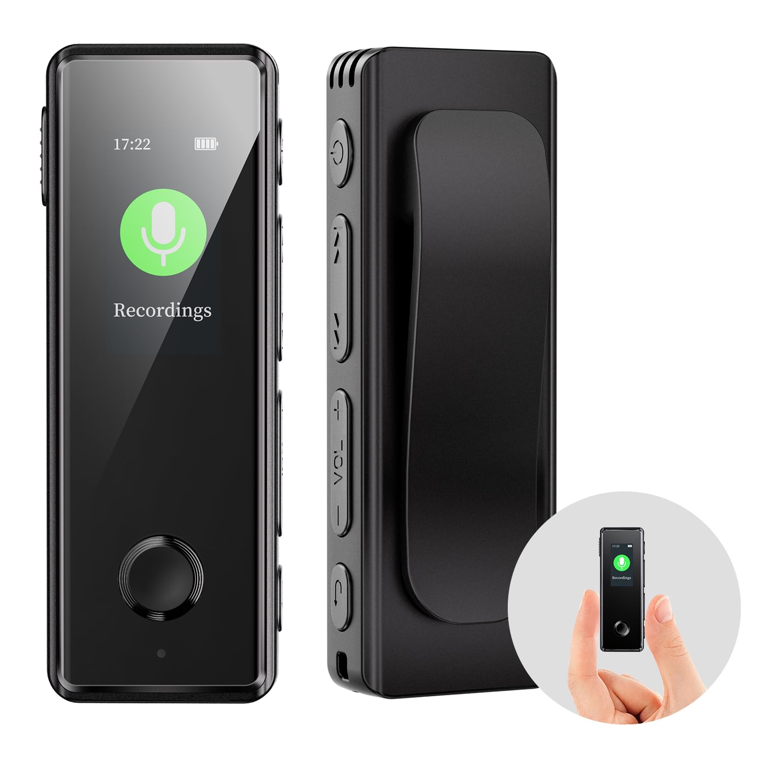 64GB Digital Voice Recorder, KINPEE Mini Recorder Audio Sound Recorder Portable MP3 Dictaphone for Lecture Meeting Rechargeable Small Audio Recording Device Voice Activated Recorder for Interview