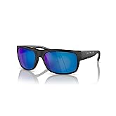Native Man Sunglasses Matte Black Frame, Blue Reflex Lenses, 59MM