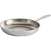 Tramontina Signature Tri-Ply Clad Stainless Steel 12-Inch Large Frying Pan, Induction-Ready Skillet, Dishwasher-Safe, NSF-Cer