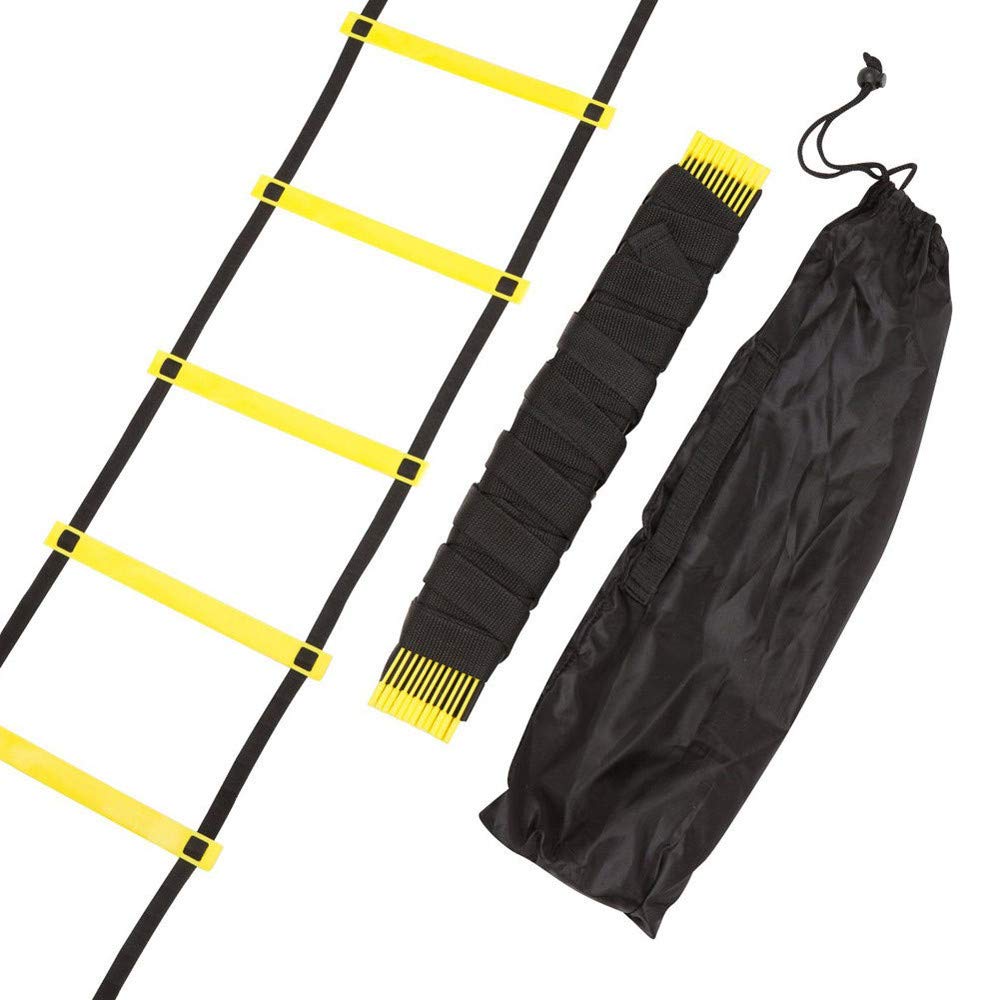 Toxz 8 12 Rung Agility Ladder for Soccer Speed Football Fitness Feet Training,Football Training Ladder,Removable,Portable,PP Material,Nylon Straps …