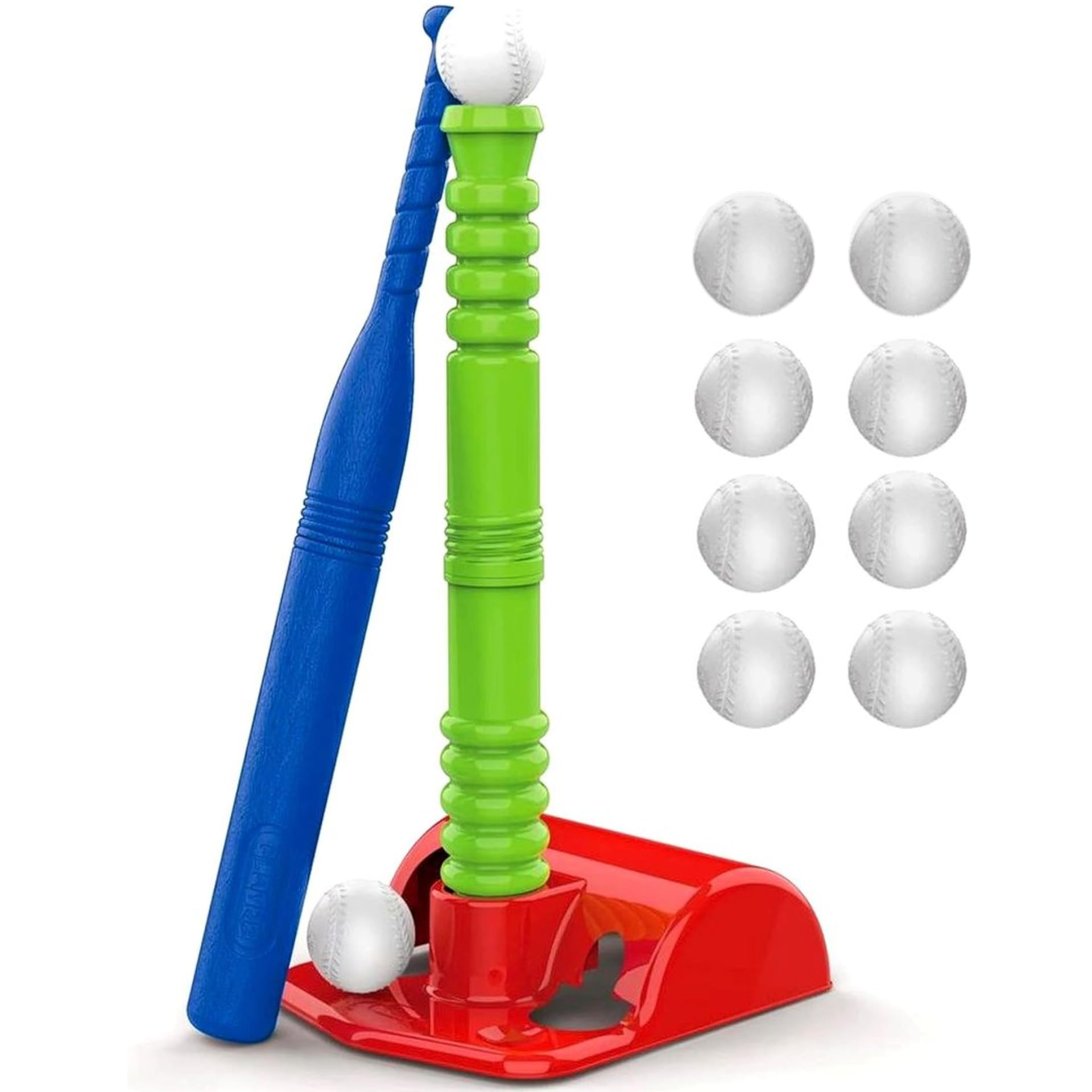Photo 1 of Play22 T Ball Set for Toddlers - Tball Set for Kids 3-5, 8 Large Balls, 23" Batting Tee - Kids Baseball Bat Tee - Wiffle Ball, Toddler Outdoor Toys Play Equipment, Gifts for 4 Year Old Boys and Girls