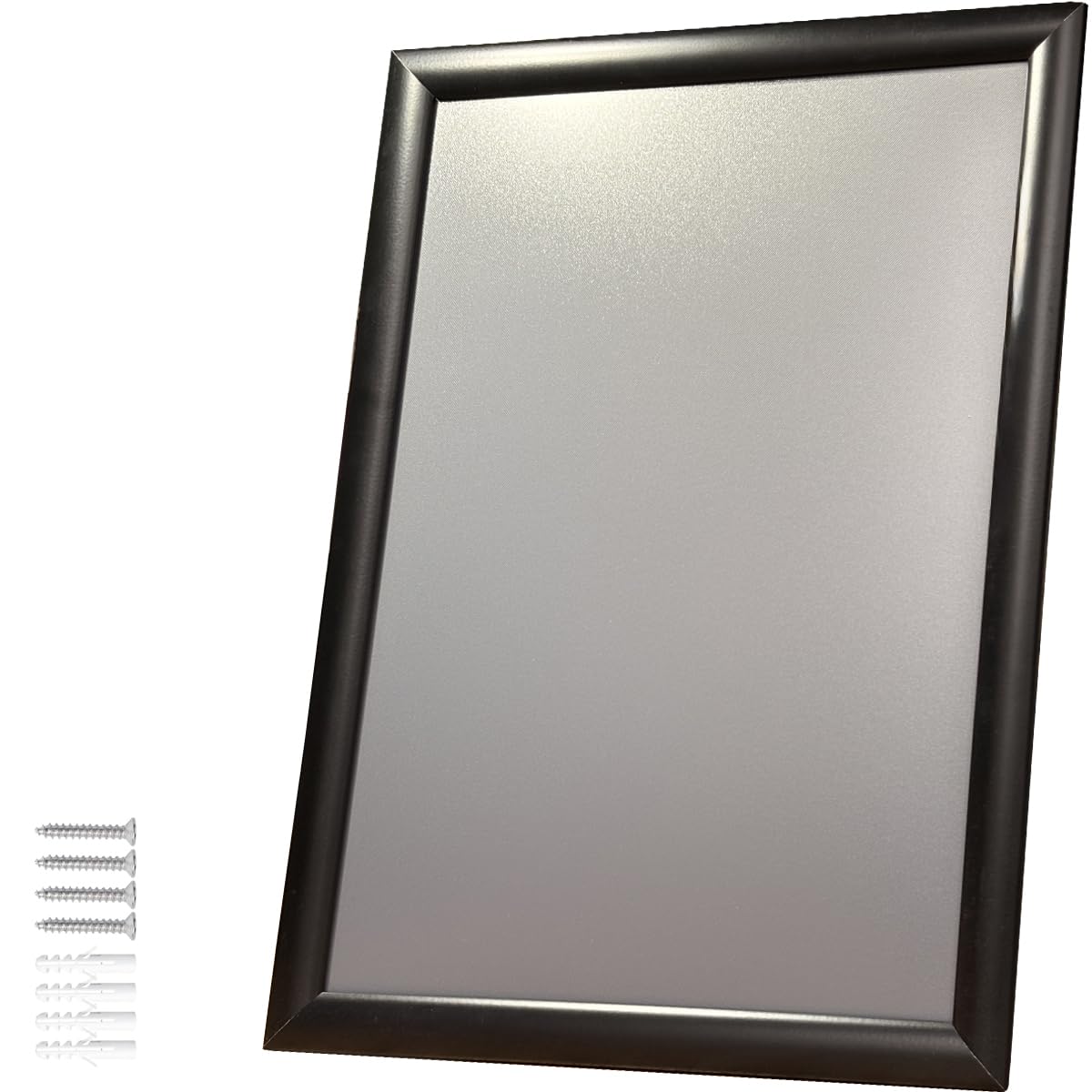 Albyco Folding Frame, Poster Frame, A3 Easy-Click System, 29.7 x 42 cm, Frame Thickness 25 mm, Colour: Black/Metal