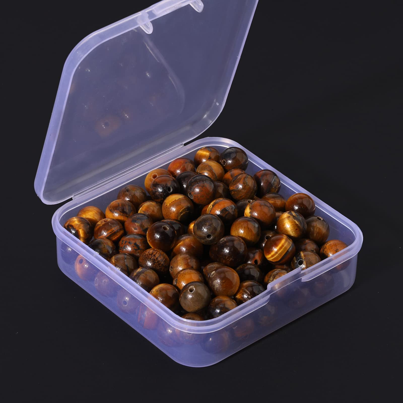 Nenjindz 8mm Tiger Eye Beads for Jewellery Making,Natural Brown Chakra Beads for Crafting Brown Gemstone Bead for Brecelets Necklace Earrings Making(100pcs) — image 1