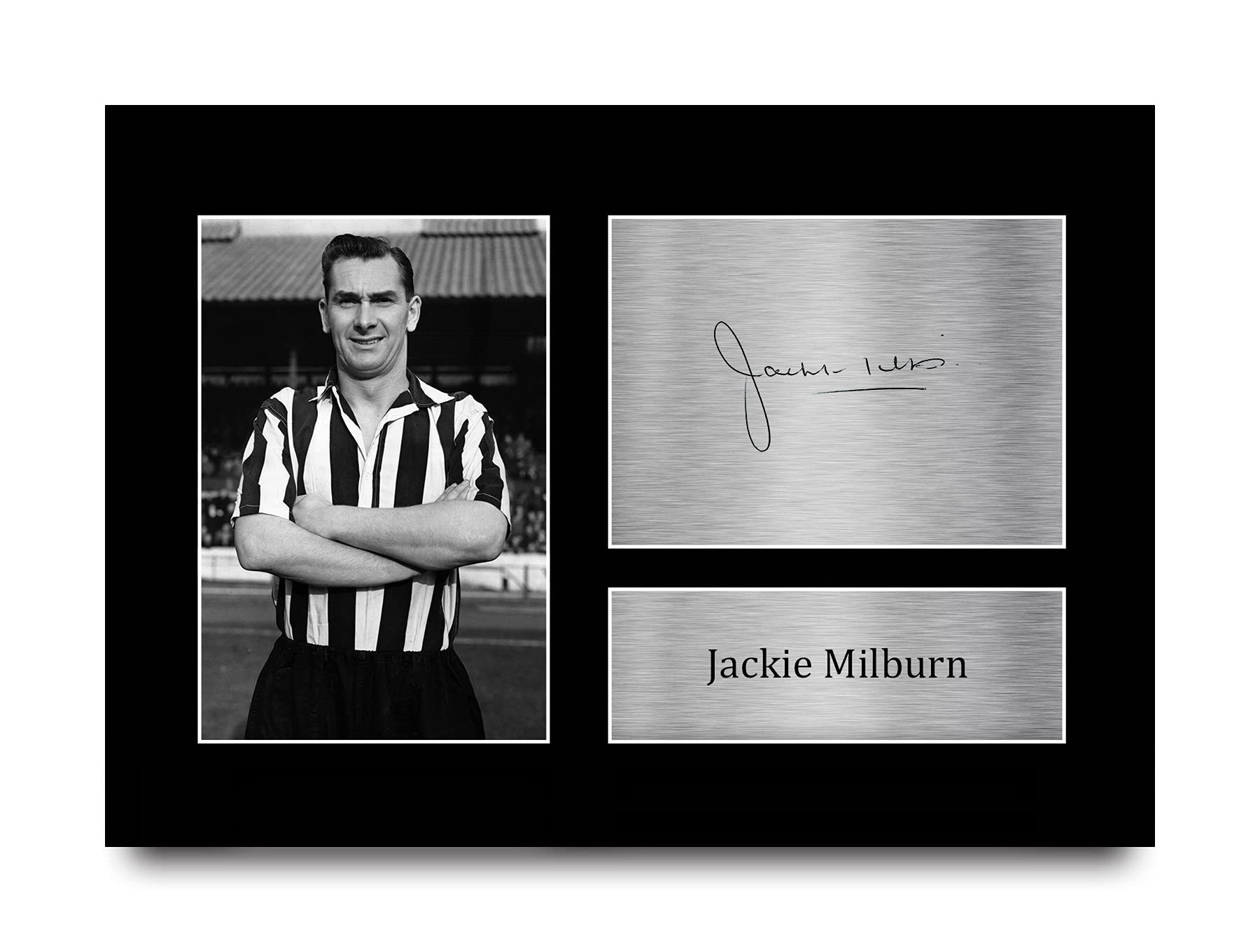 HWC Trading A4 Jackie Milburn Magpies Gifts Printed Signed Autograph Picture for Football Fans and Supporters