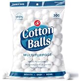 DecorRack 300 Small Cotton Balls for Make-Up, Nail Polish Removal, Pet Care, Applying Oil Lotion or Powder, Made from 100% Pure &amp; Natural Cotton, Soft and Absorbent for Household Needs (300 Count)