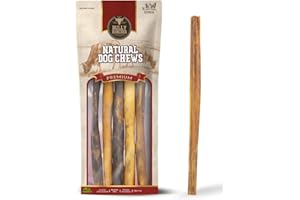 Bully Bunches Premium Beef Collagen Chews for Dogs – All-Natural, Long-Lasting Dental Treats, Protein-Rich, Grain-Free, Healthy Digestive Support for Dogs (12 Inch - 5 Pack)