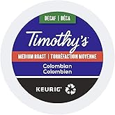 Timothy's World Decaf Colombian Coffee K-Cups for Keurig Brewers 96 Count