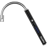 FAREVER Candle Lighter, Rechargeable Electric Arc Lighters USB Long Flexible Neck Lighter with LED Battery for Candles Campin