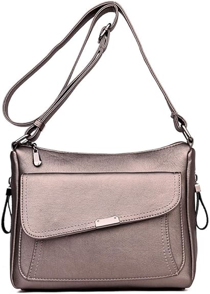 MOLUO Bolsas Damen-Handtasche aus weichem Leder im Winterstil, e