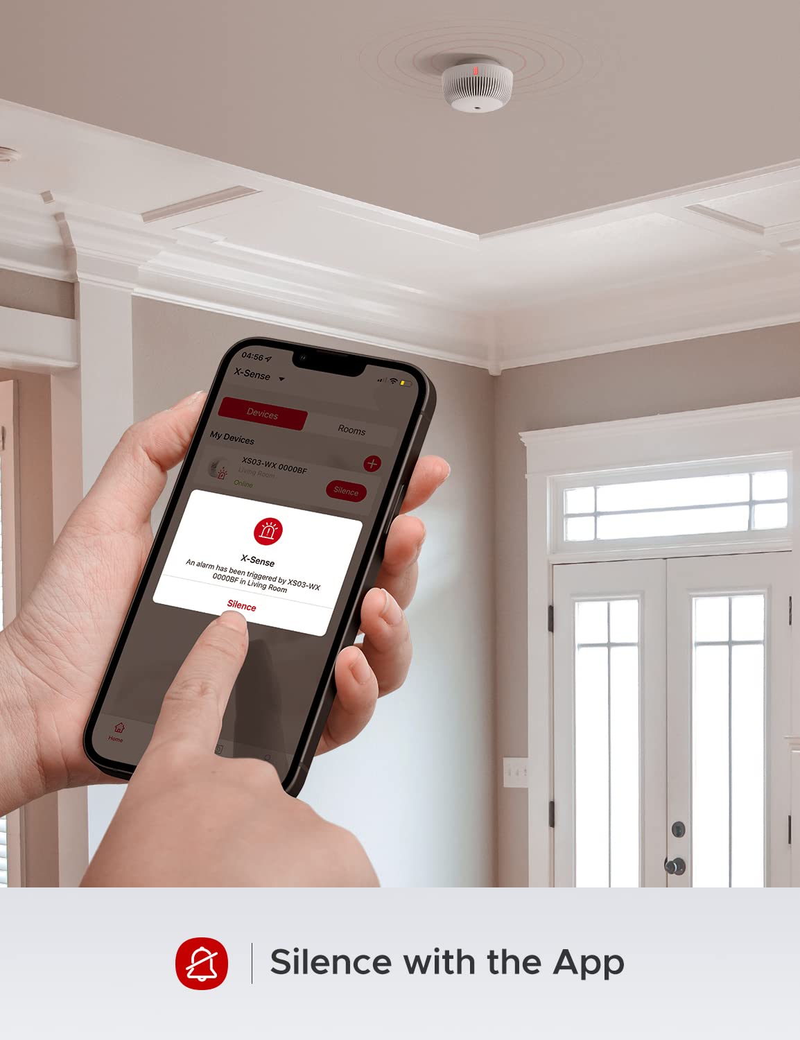 X-Sense Smart Smoke Detector Fire Alarm with Advanced Photoelectric Sensor, Replaceable Battery, Wi-Fi Smoke Detector (Battery Included), App Notifications, XS03-WX