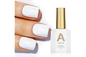 AILLSA White Gel Nail Polish French Manicure Gel Polish Long Lasting Extre White Wedding Nail Gel Polish Soak Off U V Gel Polish Winter Nail Art at Home Valentine's Day Gift 0.51 Fl Oz