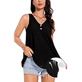 ANYFITTING Women's Built in Bra Tank Top 2025 Summer Trendy Tops Flowy Loose Fit Casual Halter Cami Camisole Outfits S-3XL