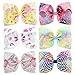 6 Pcs 8 Inch Large Colorued Stitching Glitter Sequin Hairpin Girls Bows Clip Hair Bows …