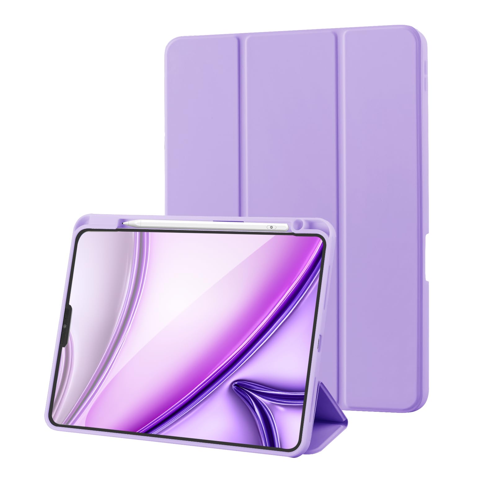 Palkitsee Case Compatible with iPad Pro 11 2022/2021/2020 Case/iPad Pro 11 Case Pro 11 Inch with Pencil Holder, Trifold Stand Protective Case Supports 2nd Gen iPencil Charging, Car Sleep/Wake, Purple — image 1