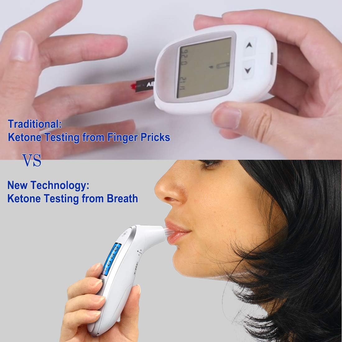 Ketone Breath Analyzer [New Version] Portable Digital Ketone Breath Meter Tracing Ketosis Status with 10 Mouthpieces: Health & Personal Care